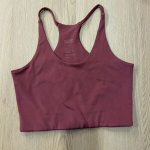 Girlfriend Collective Mauve Racerback Crop Top